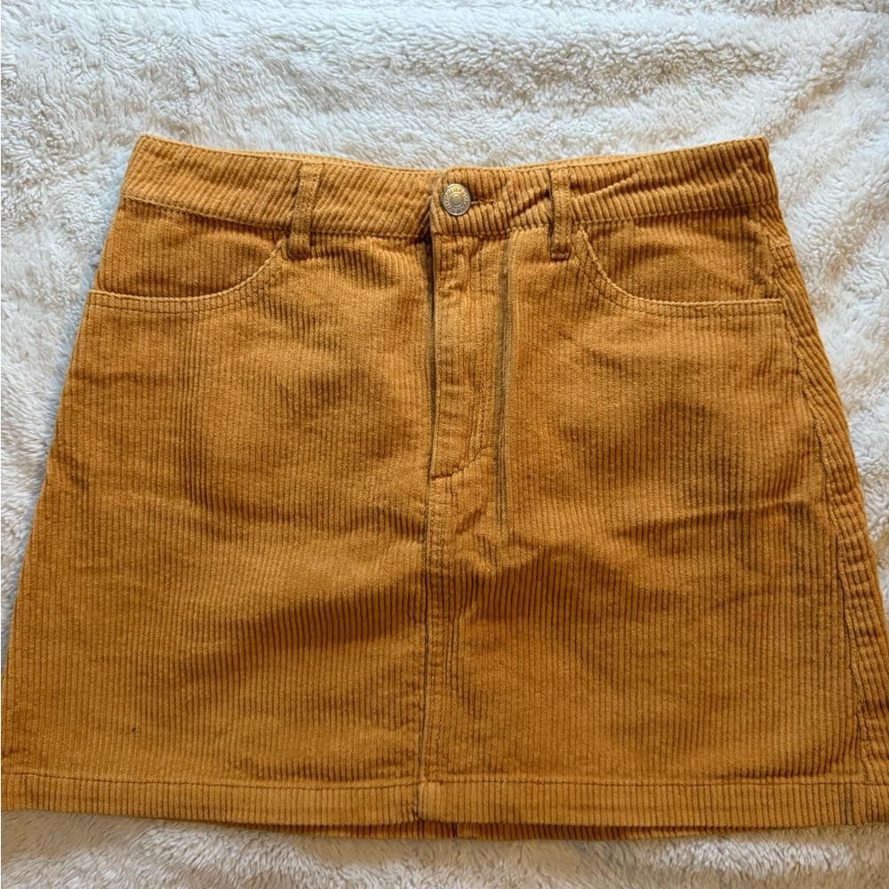 Forever 21 Mustard Corduroy A-Line Skirt